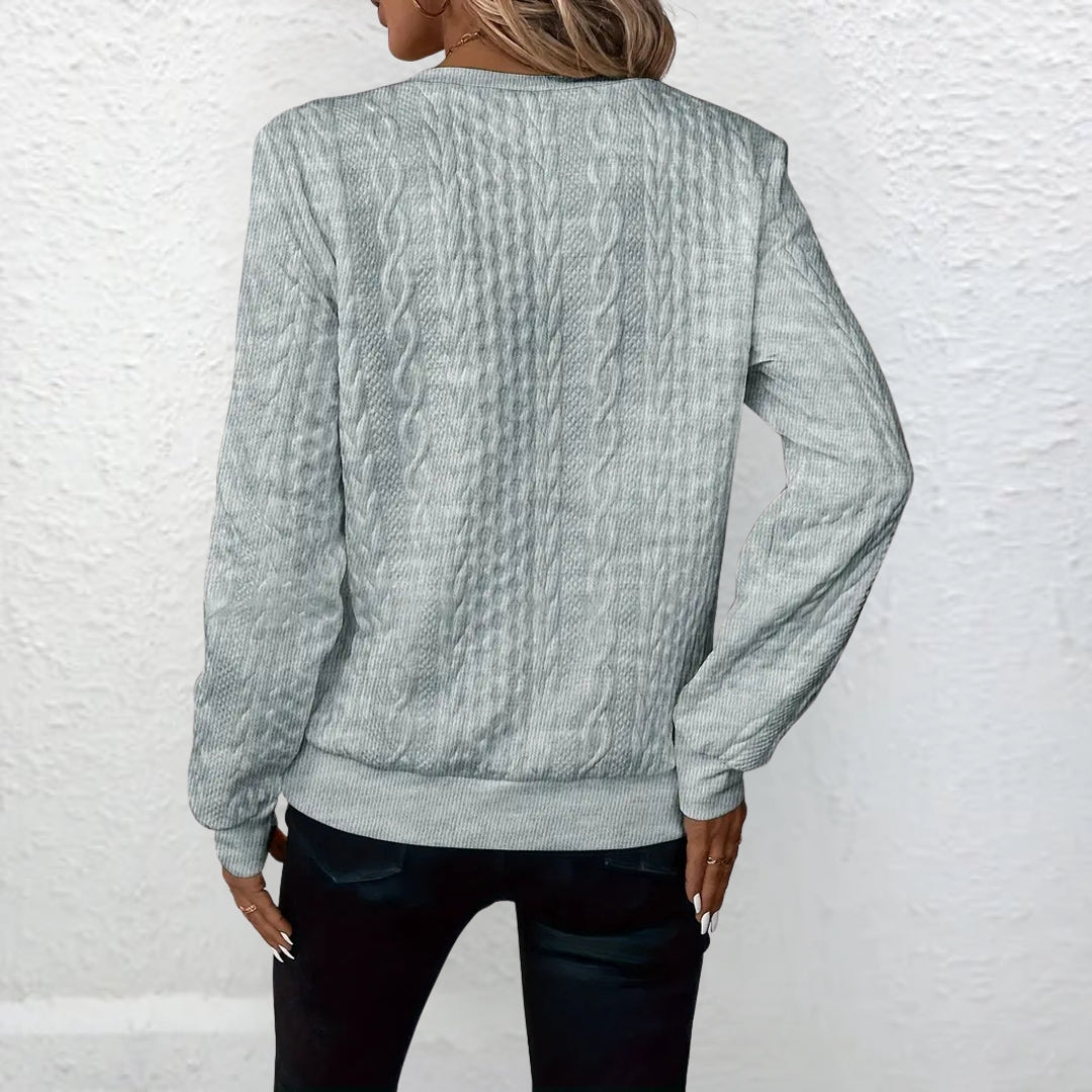 Wiktoria™ | Modny Sweter z Dekoltem na Zamek