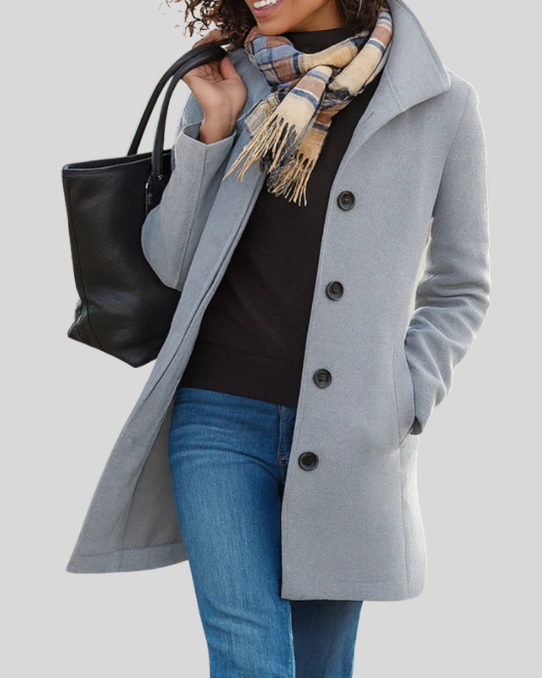 Zuzana | Klasyczny płaszcz z guzikami