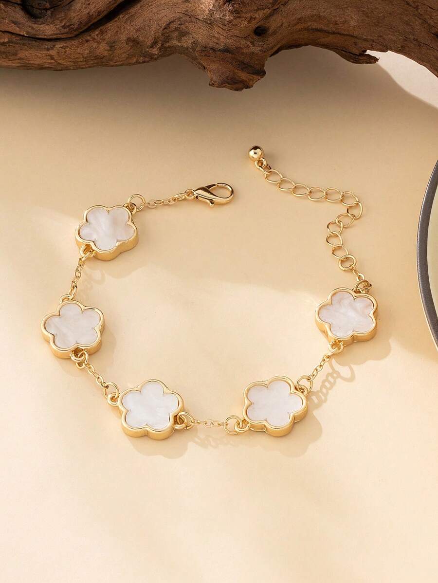 Bransoletka Biała Koniczynka