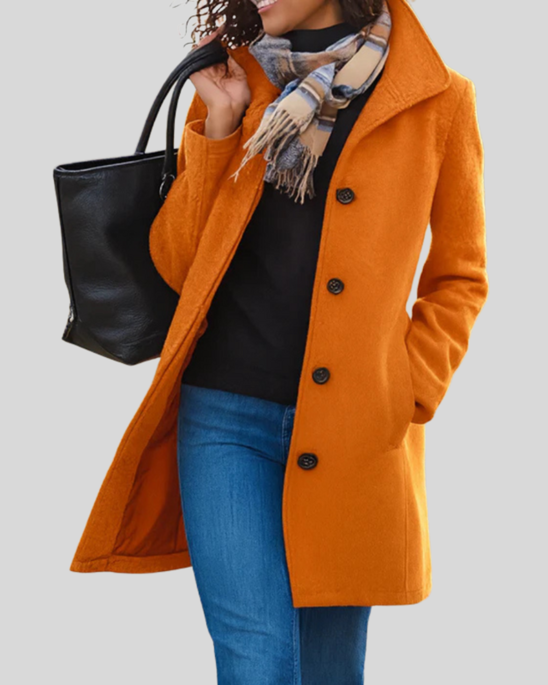 Zuzana | Klasyczny płaszcz z guzikami