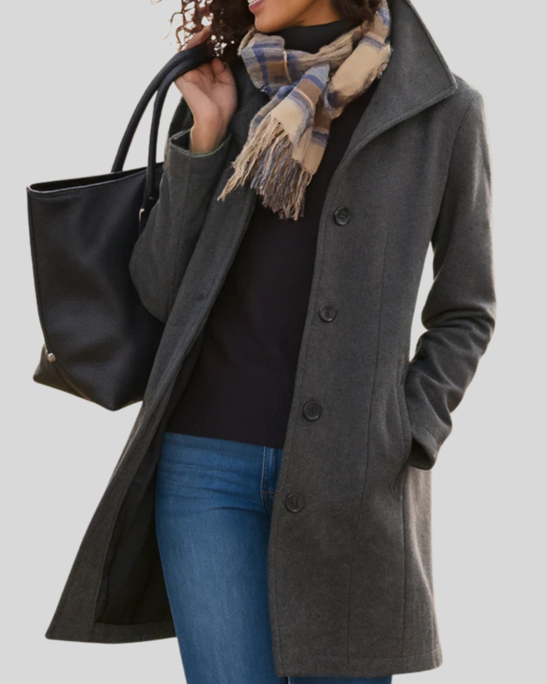 Zuzana | Klasyczny płaszcz z guzikami