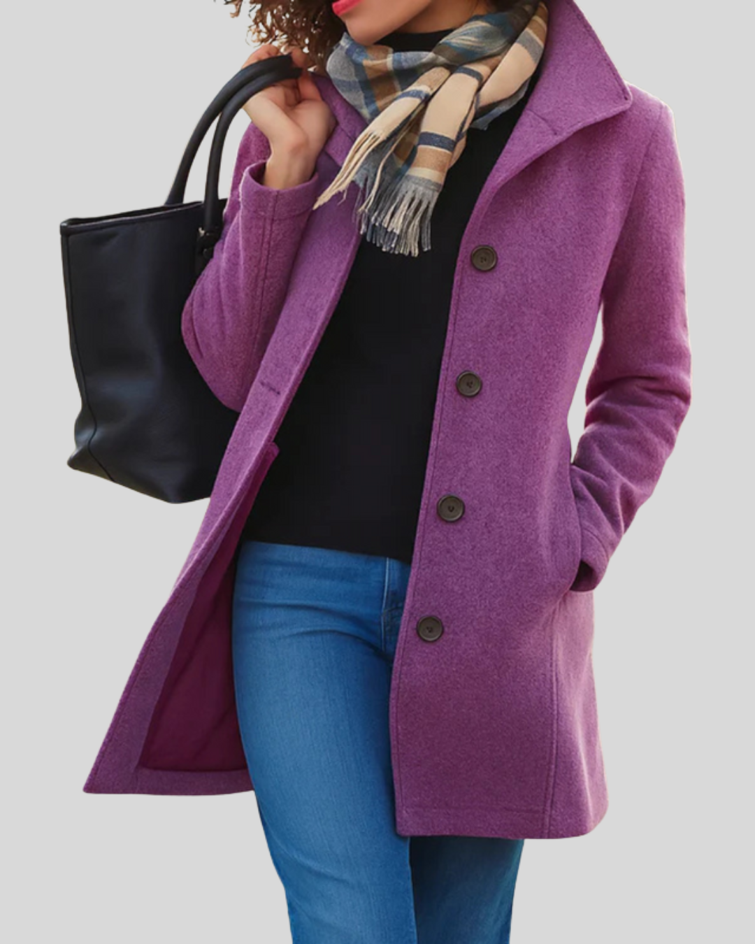 Zuzana | Klasyczny płaszcz z guzikami