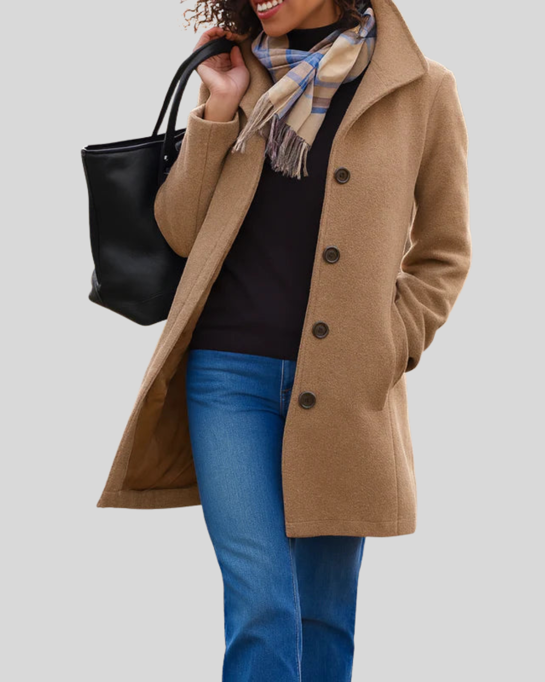 Zuzana | Klasyczny płaszcz z guzikami