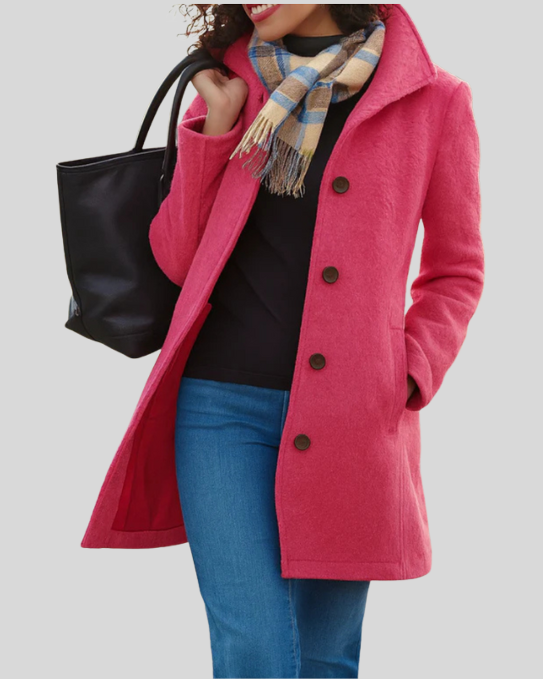 Zuzana | Klasyczny płaszcz z guzikami