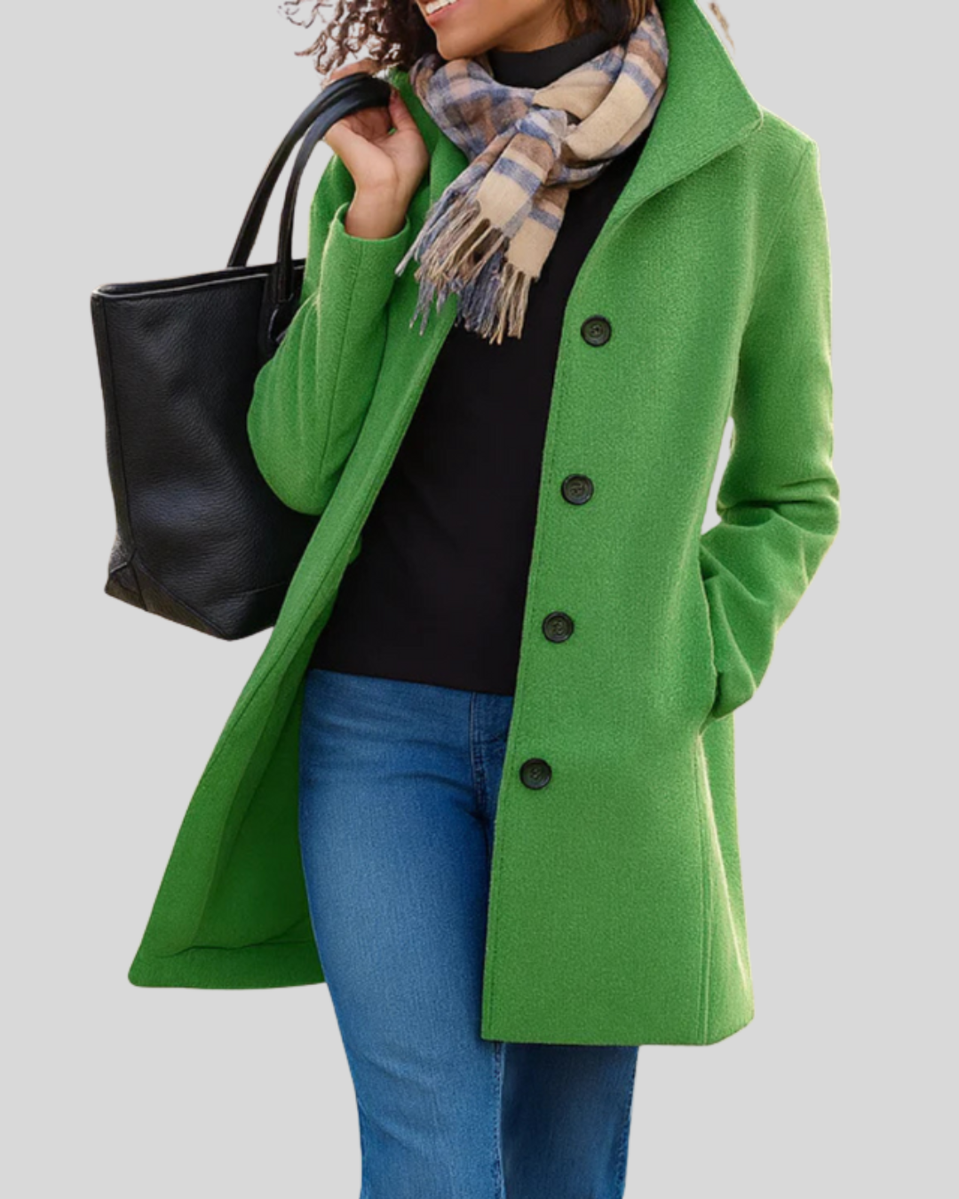 Zuzana | Klasyczny płaszcz z guzikami