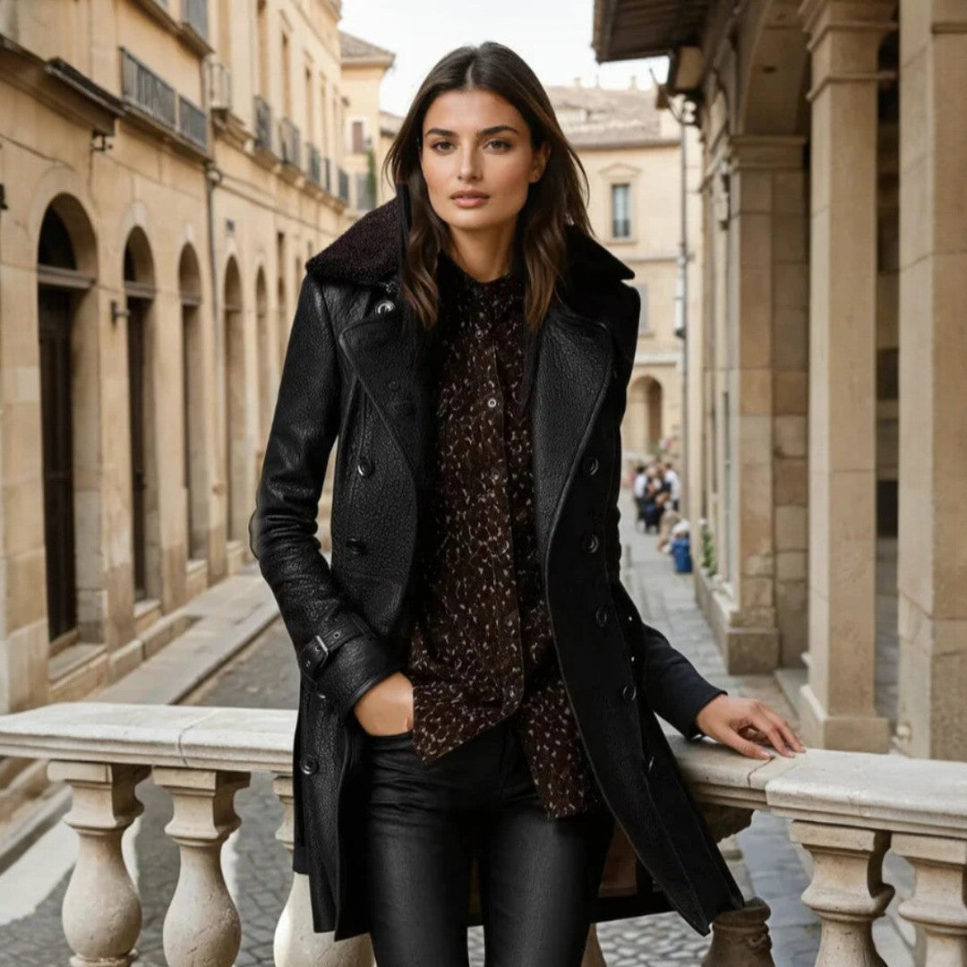 Aurelia™ | Skórzany Płaszcz Premium