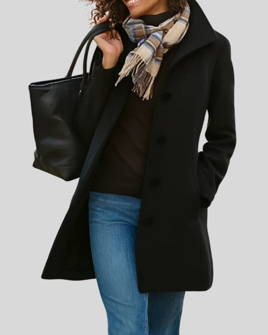 Zuzana | Klasyczny płaszcz z guzikami